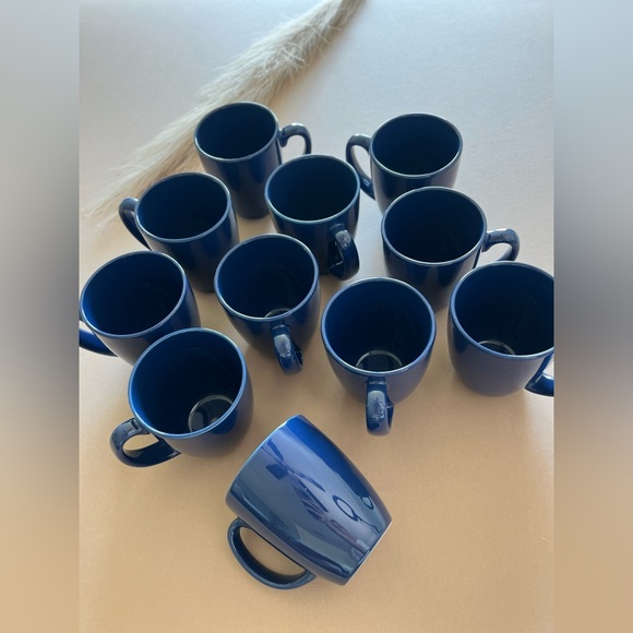 Corelle Navy Blue Stoneware Mug Set of 11